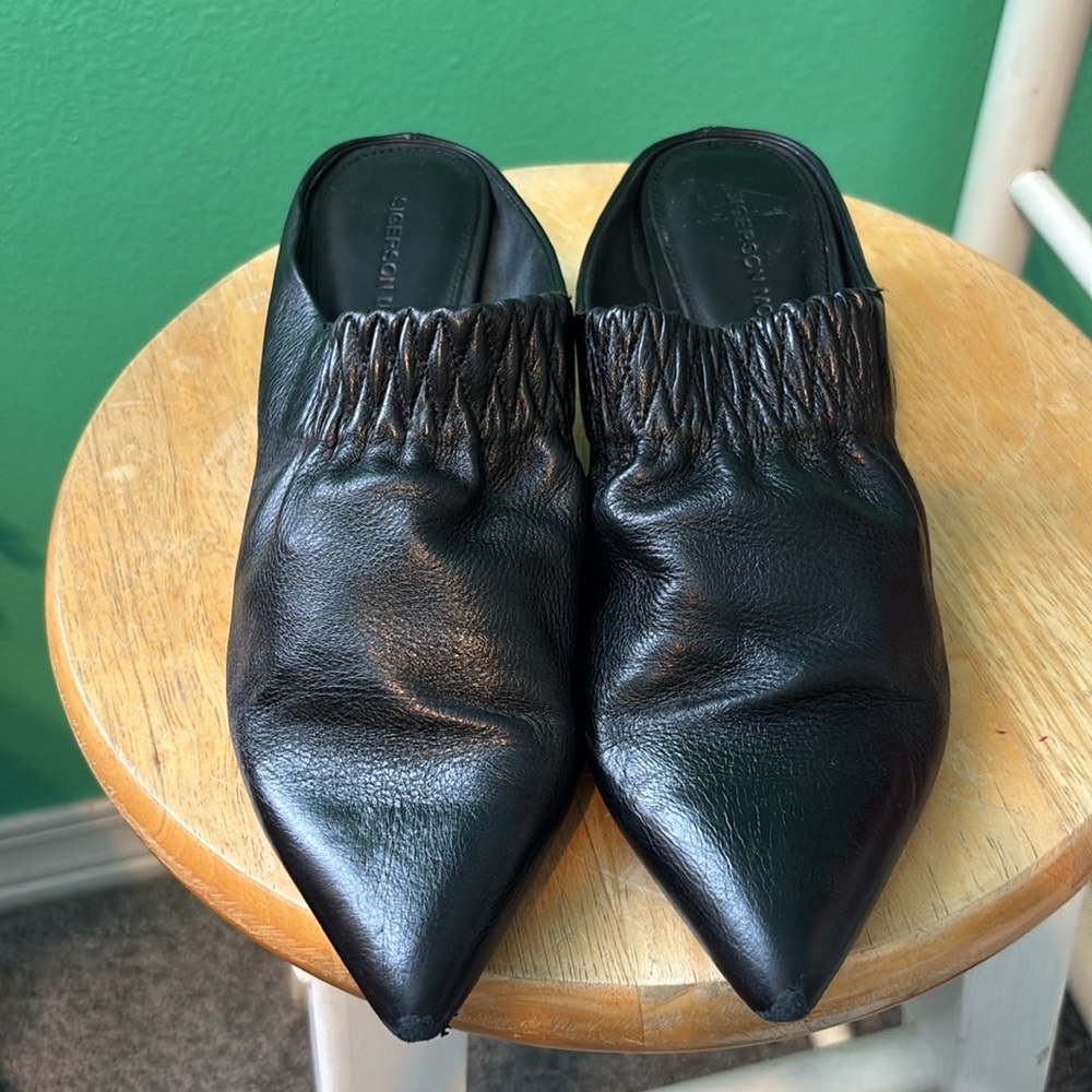 Sigerson Morrison Black Leather Mules - Picture 5 of 7